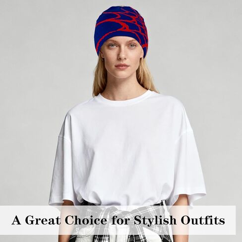 LUNINGLA 2 قطعة Y2k Beanies عنكبوت ويب نمط أكريليك محبوك القبعات عارضة الشارع الشهير للنساء والرجال المراهقين الشتاء الأنشطة الخارجية الرياضة أسود in Kuwait