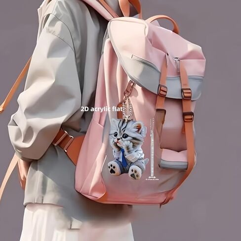 2DFIat Acrylic Cute Cat Pendant Car Hanging Christmas Decoration Pendant Backpack Keychain Gift Decoration in Saudi Arabia