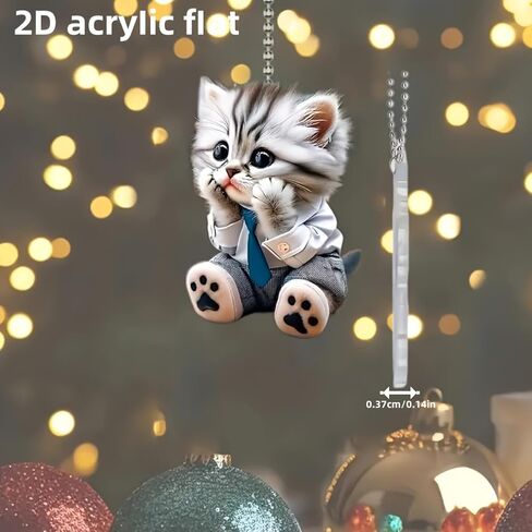 2DFIat Acrylic Cute Cat Pendant Car Hanging Christmas Decoration Pendant Backpack Keychain Gift Decoration in Saudi Arabia