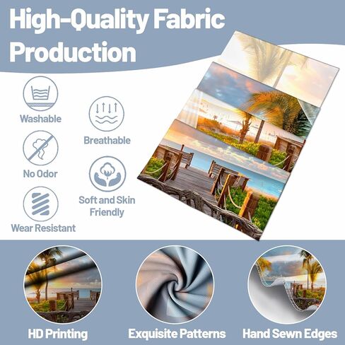 dueeia Beach Window Tapestry Wall Hanging Beachy Coastal Ocean Nature Tropical Landscape Scenic Tapestries for Bedroom Living Room Wall Decor (59.1"x51.2") in Saudi Arabia