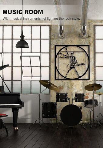 Zestify Metal Rock Skull Wall Art Decor, Enhance Home Style, Ideal for Bedroom, Living Room, Office, Unique Creative Gift, Perfect Showcase of Personalized Art（Black ） in Saudi Arabia