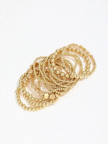 Beaded Bracelet Stack for Women Gold Jewelry Stackable Bead Layered Wristwear Summer Fashion Minimalist Accessories in Saudi Arabia