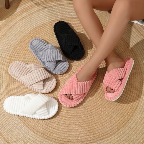Slippers for Women Memory Foam House Bedroom Open Toe Slides Sandals Shoes Comfy for womens Anti-Skid sole in Saudi Arabia