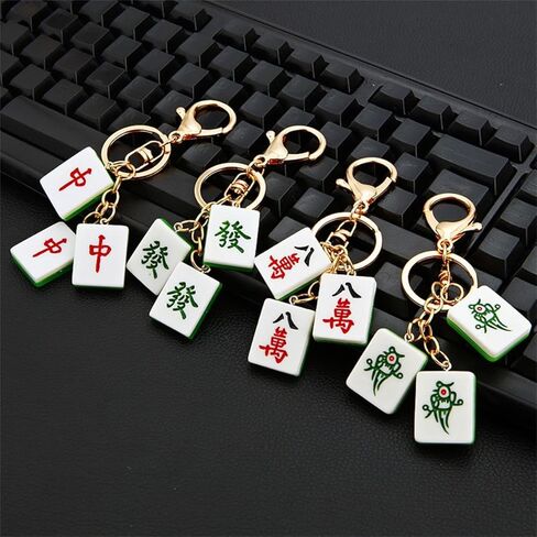 Funny Mahjong Keychain Resin Creative Play Gambling Keyring for Handbag Purse Car Accessories in Saudi Arabia