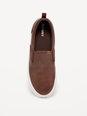 Old Navy Slip-On Sneakers for Boys - BROWN LEATHER in Saudi Arabia