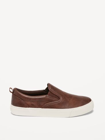 Old Navy Slip-On Sneakers for Boys - BROWN LEATHER in Saudi Arabia