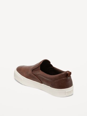 Old Navy Slip-On Sneakers for Boys - BROWN LEATHER in Saudi Arabia