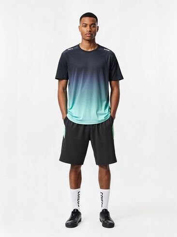 Men's Athletic Tracksuit Short Sleeve T-Shirt And Shorts Set For Gym, Running in Saudi Arabia