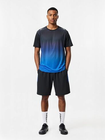 Men's Athletic Tracksuit Short Sleeve T-Shirt And Shorts Set For Gym, Running in Saudi Arabia
