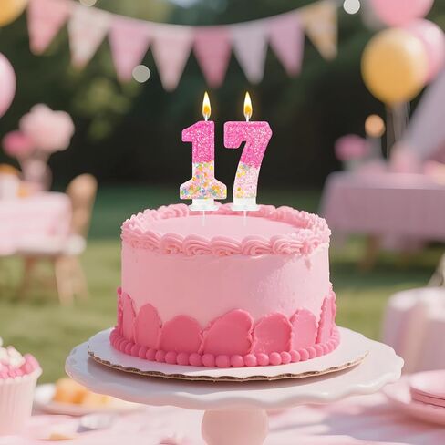 شموع أرقام عيد الميلاد الوردية من جينريا، 7 شموع، تزيين الكيك اللطيف، تزيين الكب كيك، مناسبة لاحتفالات الحفلات، ديكورات أعياد الميلاد (7) in Kuwait