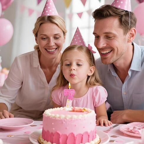 شموع أرقام عيد الميلاد الوردية من جينريا، 7 شموع، تزيين الكيك اللطيف، تزيين الكب كيك، مناسبة لاحتفالات الحفلات، ديكورات أعياد الميلاد (7) in Kuwait