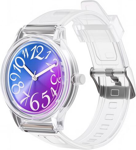 Bumotse Waterproof Digital Analog Watch for Women with Rainbow Cat-Eye Dial, 36mm Ultra-Lightweight Sport Wristwatch, 3ATM Water Resistant & Easy-Read Numbers for Casual Daily Wear in Saudi Arabia