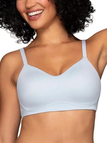 حمالة صدر نسائية Vanity Fair Beauty Back Smoothing اللاسلكية، مريحة ودعم، مقاس بسيط متاح S-3XL، قميص أزرق، XX-Large in Saudi Arabia