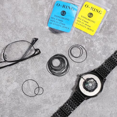 Gtziqa O Ring Watch Gasket, 53 Pcs 0.5/0.6 mm Waterproof Rubber Watch Seal Washers Replacement Watches Repair Tools for Watches Back Cover in Saudi Arabia
