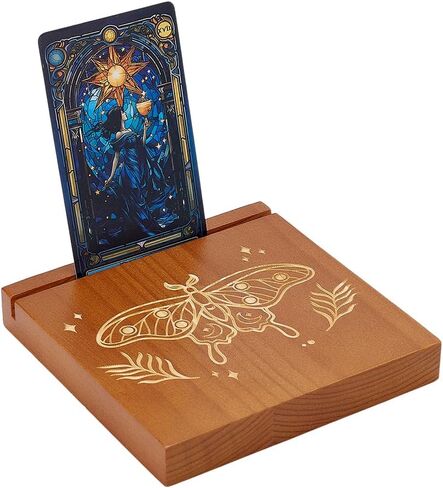 PH PandaHall Wooden Tarot Card Holder Card Display Stand Butterfly Pattern Tarot Deck Holder Square Wood Oracle Cards Stand for Lenormand Witch Divination Tools Gift Supplies 4.7x4.7x0.7 Inch in Saudi Arabia