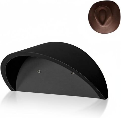 CHONIC Cowboy Hat Holder for Wall, Cowboy Hat Rack, Wooden Cow boy Hat Hanger, Hat Hooks, Cow boy Hat Display Wall Mount, Western Hat Storage Organizer (Black, Single Pack) in Saudi Arabia