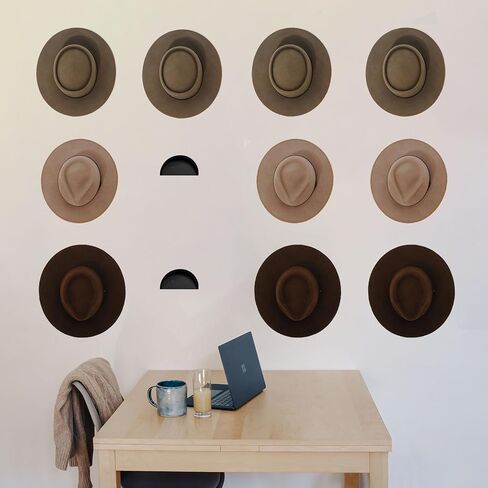 CHONIC Cowboy Hat Holder for Wall, Cowboy Hat Rack, Wooden Cow boy Hat Hanger, Hat Hooks, Cow boy Hat Display Wall Mount, Western Hat Storage Organizer (Black, Single Pack) in Saudi Arabia