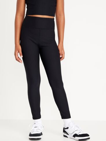 Old Navy High-Waisted PowerSoft 7/8-Length Performance Leggings for Girls - Black Jack in Kuwait