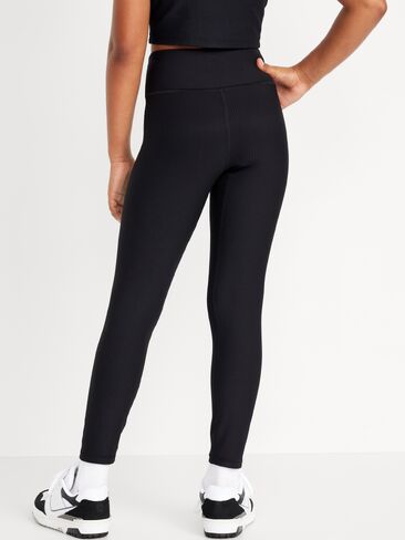 Old Navy High-Waisted PowerSoft 7/8-Length Performance Leggings for Girls - Black Jack in Kuwait