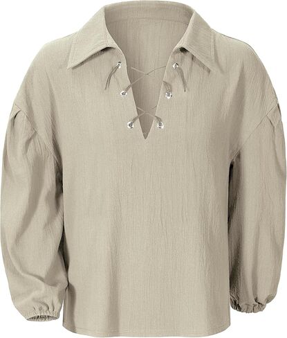 Kids Medieval Viking Pirate Renaissance Retro Costume Shirt for Boys Halloween Party Cosplay 3-12 Years in Kuwait