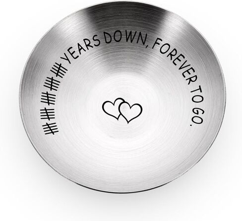 10th Anniversary Tin Gifts for Her Him Couples - 10 Year Anniversary Wedding Gifts for Wife Husband Romantic Ring Holder Jewelry Tray, Ten Year Anniverse Decorations Couple Gift Ideas for Women Men in Saudi Arabia