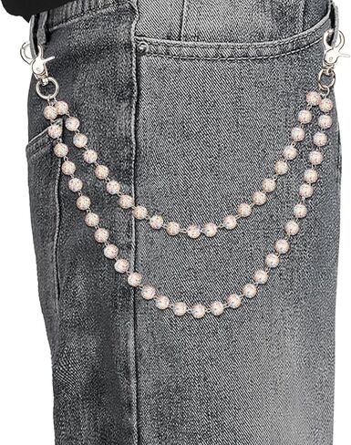 FOUTOUKEEP Beads Pants Chain Wallet Chain Layered Jeans Key Chain for Men Women Artisan Waist Body Bag Chains in Kuwait
