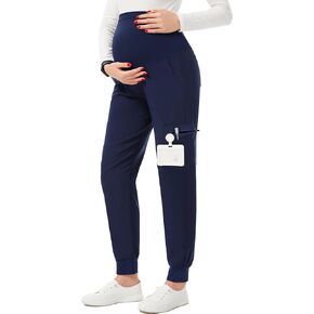 Pacbreeze دعك للأمومة للنساء مع 6 جيوب ، سروال الحمل للركض على الأمومة ، S-XXL (تحديث الأسود ، كبير) in Kuwait