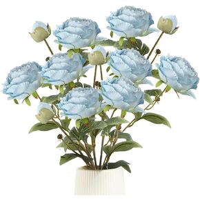 GrainBuds White Peonies Artificial Flowers,4 Pcs Faux Silk Peonies with Stems Real Look,Peony Bush Fake Flowers for Floral Arrangements Wedding Decorations for Home Decor (White) in Saudi Arabia