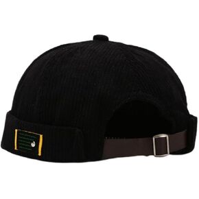 Unisex Letters Label Beanie Cap Harajuku Hip Hop Retro Rolled Cuff Brimless Landlord Skull Hat Beanie Cap in Kuwait