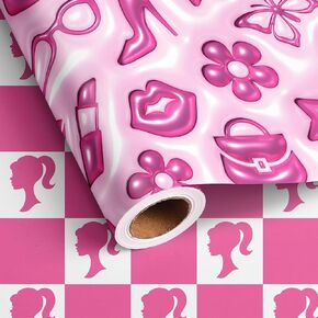 Vnaaem Golf Wrapping Paper 6 Pc Pink Golf Gift Wrap Folded Flat for Girls Boys Birthday Baby Shower Party Holiday 19.6 X27.8Inch in Kuwait