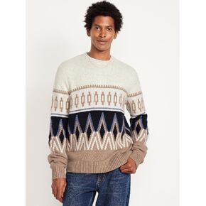 Old Navy SoSoft Crew-Neck Sweater - Blue Fair Isle in Saudi Arabia
