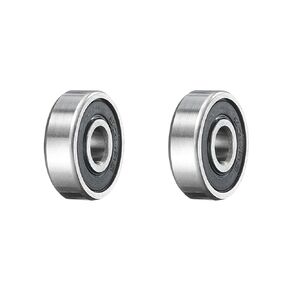 uxcell 608-2RS Deep Groove Ball Bearing, 2pcs 5/16" x 7/8" x 1/4" Chrome Steel Z2 Double Steel Sealed Bearing, Black in Saudi Arabia