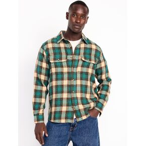 Old Navy Loose Fit Textured Plaid Pocket Shirt - Auric Sea in Saudi Arabia