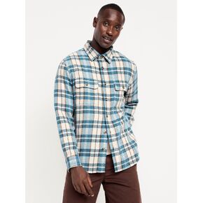 Old Navy Loose Fit Textured Plaid Pocket Shirt - Blue Sardines in Saudi Arabia