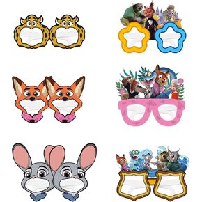 مجموعة حفلات Zootopia2 مكونة من 12 قطعة من KKOND، نظارات زخرفية للحفلات، نظارات زخرفية للحفلات التنكرية، مناسبة لحفلات أعياد ميلاد Zootopia، هدايا حفلات أعياد ميلاد الأطفال in Kuwait