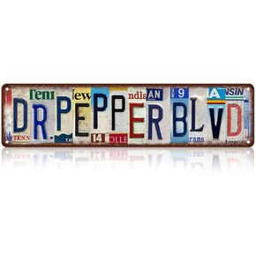 Vintage Wall Decor Dr.Pepper Blvd Street Sign Metal Tin Signs for Bar Home Man Cave Cafe 16 x 4 Inches in Saudi Arabia