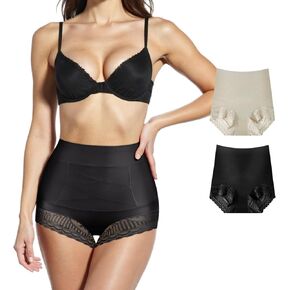 ملابس داخلية نسائية من DAFANY للتحكم في البطن، سراويل قصيرة مطاطية عالية الخصر من الدانتيل، سراويل داخلية ناعمة قابلة للتنفس in Kuwait