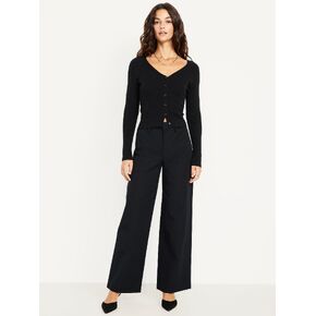 Old Navy High-Waisted Pixie Super Wide-Leg Pants - Black Jack in Kuwait