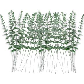 6 قطع من سيقان الأوكالبتوس الصناعية من سيفيا، سيقان الأوكالبتوس الصناعية، أوراق الأوكالبتوس الاصطناعية لمزهرية باقة الزفاف المركزية لديكور المنزل in Kuwait