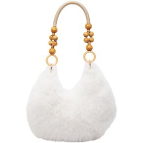 Korean Autumn Winter New 2025 Plush Tote Bag Female Fashion Street Shoulder Underarm Moon Bag in Saudi Arabia