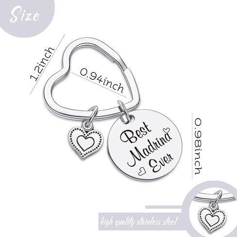 7RVZM Madrina Keychain - Appreciation Gift From Goddaughter to Godmother - Birthday Keychain in Saudi Arabia