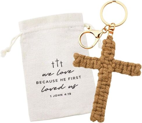 Sisadodo Woven Cross Keychain with Bag Cross Charm Accessories for Backpack Bag for Catholic Christmas Gifts for Women Men in Saudi Arabia