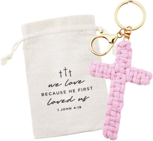 Sisadodo Woven Cross Keychain with Bag Cross Charm Accessories for Backpack Bag for Catholic Christmas Gifts for Women Men in Saudi Arabia