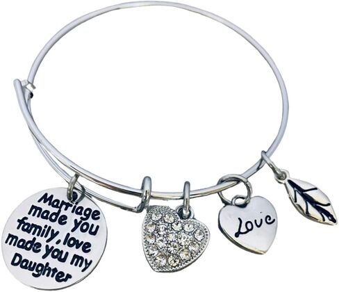Daughter In Law Gift, Wedding Bracelet Gift for Bride Step Daughter Gift New Daughter Bracelet Jewelry from Mother in Law Bonus Daughter (Love made you our Daughter) Bonus Daughter in Saudi Arabia
