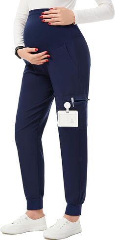 Pacbreeze دعك للأمومة للنساء مع 6 جيوب ، سروال الحمل للركض على الأمومة ، S-XXL (تحديث الأسود ، كبير) in Kuwait