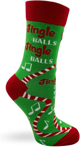 Fabdaz Jingle Balls Funny Novelty Crew Socks for Women - Christmas Design - 1 Pair, Fits Shoe Size 5-10 in Saudi Arabia