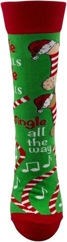 Fabdaz Jingle Balls Funny Novelty Crew Socks for Women - Christmas Design - 1 Pair, Fits Shoe Size 5-10 in Saudi Arabia
