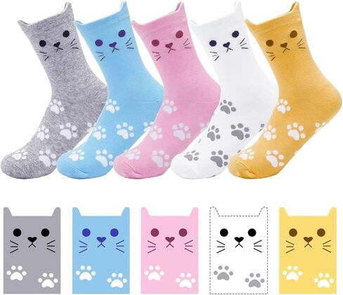 Womens Cute Socks Cozy Printed Patterned Funny Novelty Cat Dog Socks for Women in Saudi Arabia