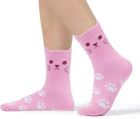 Womens Cute Socks Cozy Printed Patterned Funny Novelty Cat Dog Socks for Women in Saudi Arabia