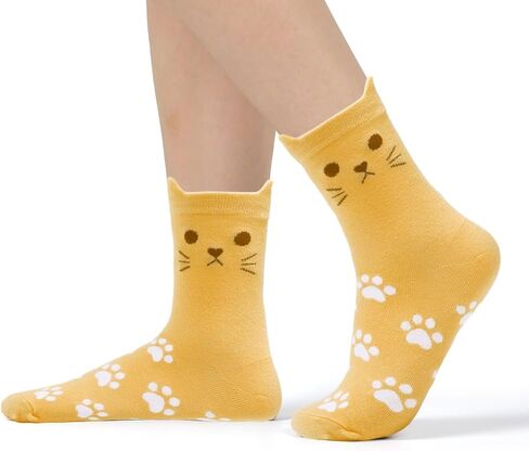 Womens Cute Socks Cozy Printed Patterned Funny Novelty Cat Dog Socks for Women in Saudi Arabia